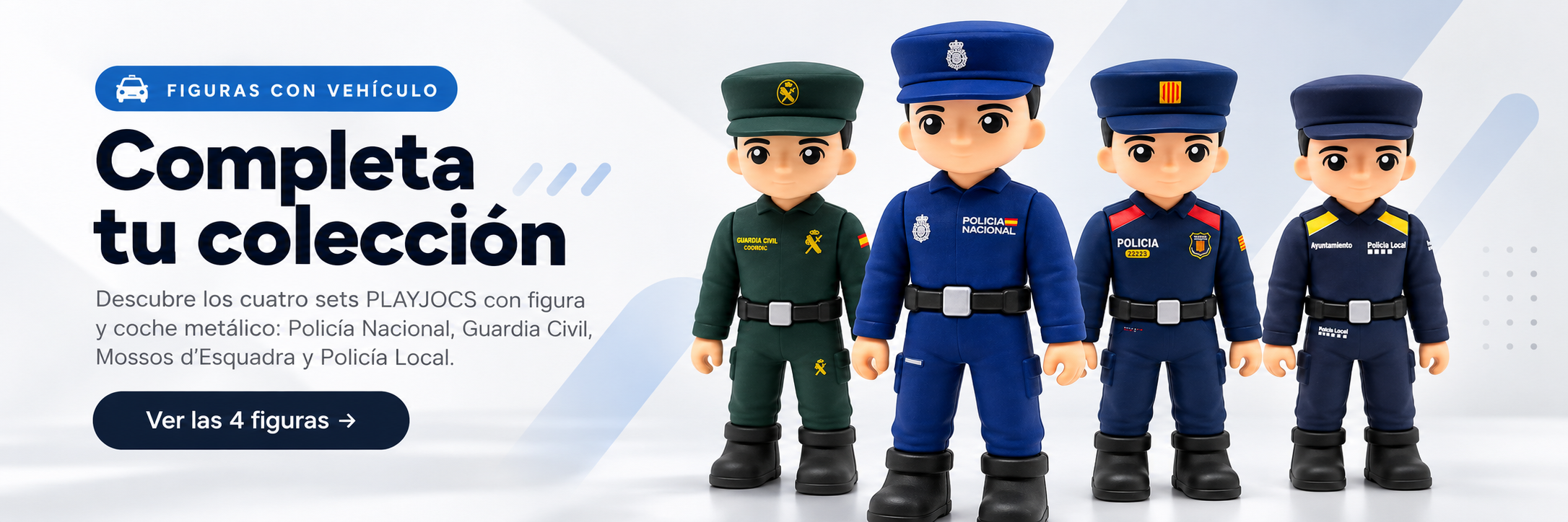 Completa tu coleccion PLAYJOCS: cuatro figuras con vehiculo